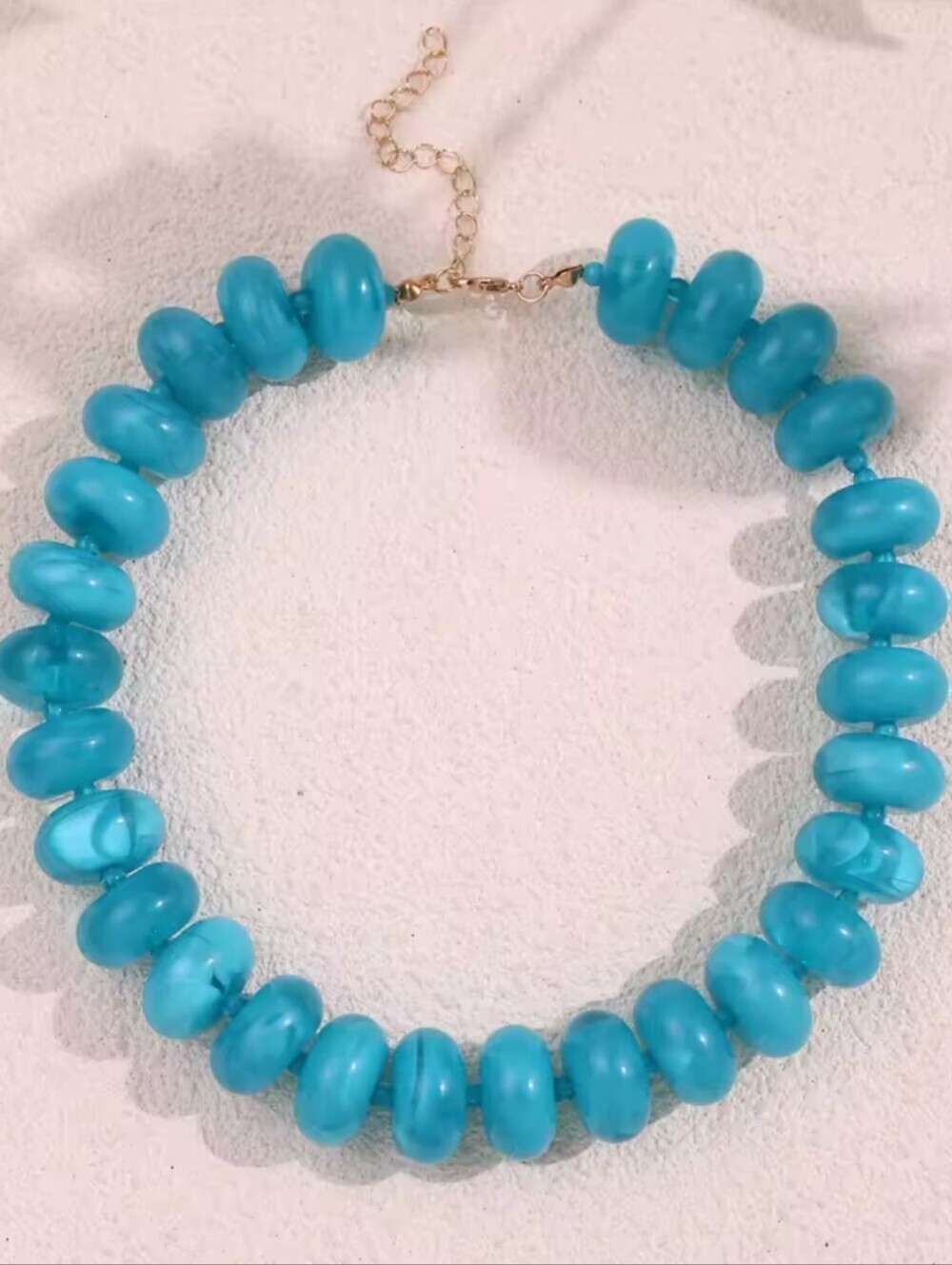 New Turquoise Blue Beaded Necklace - Women Jewelry